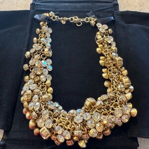 J. Crew Gold-Tone Multirow Crystal Bib Necklace